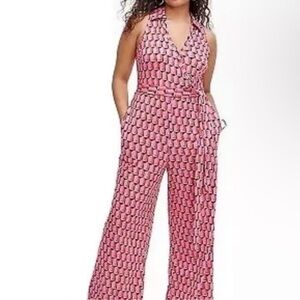 Geometric Pink and Red Sleeveless Dress